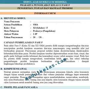Modul Ajar Prakarya Pengolahan Kelas 11 Fase F Kurikulum Merdeka