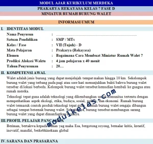 Modul Ajar Prakarya Rekayasa Kelas 7 SMP Fase D Kurikulum Merdeka