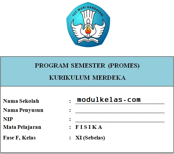 Promes Fisika Kelas 11 SMA/MA Fase F Kurikulum Merdeka