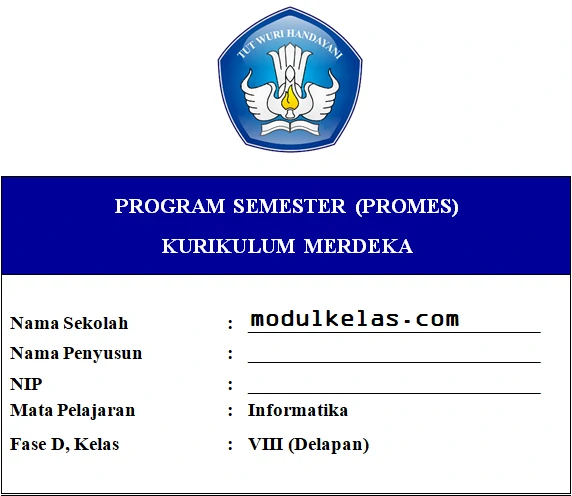 Promes Informatika Kelas 8 SMP/MTs Fase D Kurikulum Merdeka