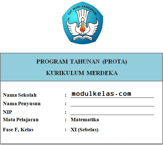 Prota Matematika Kelas 11 SMA/MA Fase F Kurikulum Merdeka