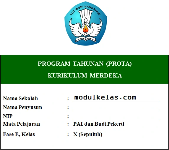 Prota PAI dan Budi Pekerti Kelas 10 Fase E Kurikulum Merdeka