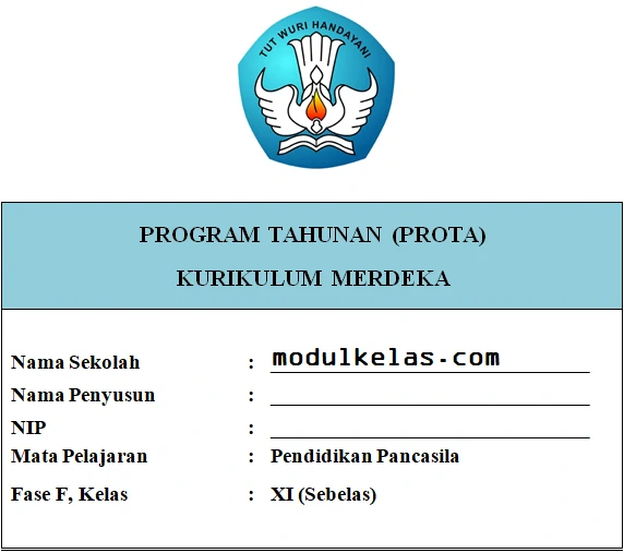 Prota Pendidikan Pancasila Kelas 11 Fase F Kurikulum Merdeka
