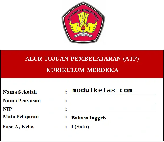 ATP Bahasa Inggris Kelas 1 SD/MI Fase A Kurikulum Merdeka