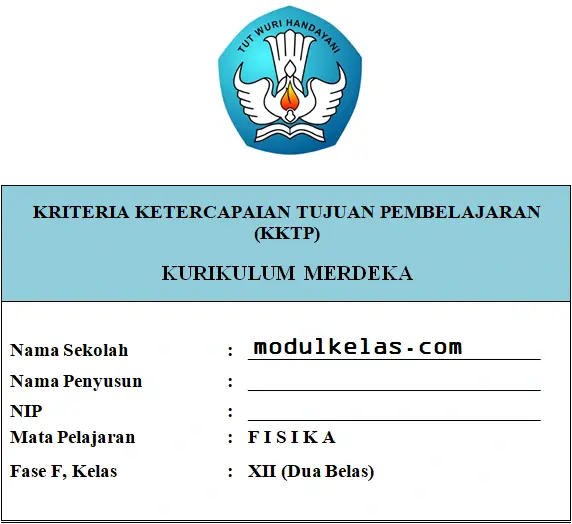KKTP Fisika Kelas 12 SMA/MA Fase F Kurikulum Merdeka