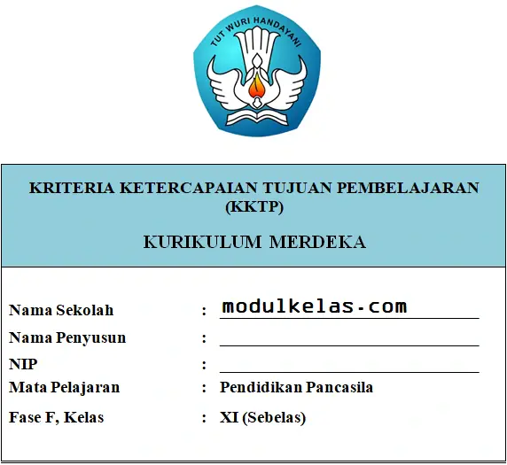 KKTP Pendidikan Pancasila Kelas 11 Fase F Kurikulum Merdeka