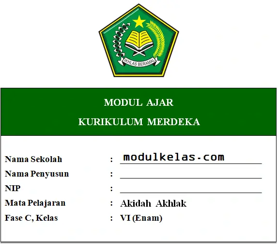 Modul Ajar Akidah Akhlak Kelas 6 Fase C Kurikulum Merdeka