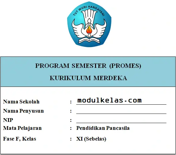 Promes Pendidikan Pancasila Kelas 11 Kurikulum Merdeka