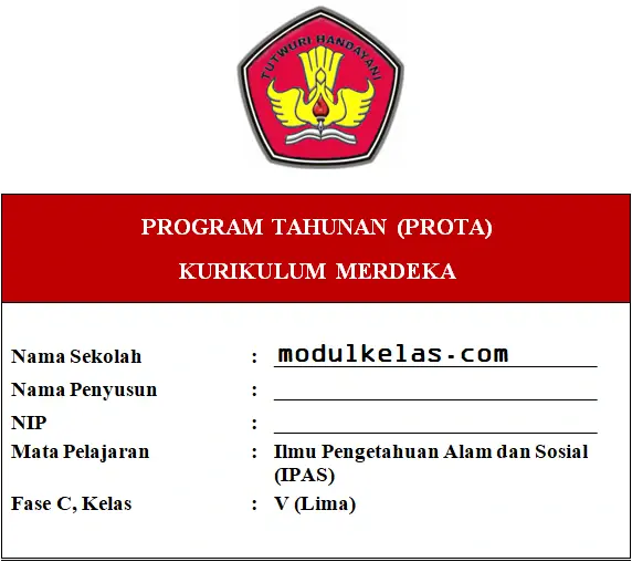 Prota IPAS Kelas 5 SD/MI Fase C Kurikulum Merdeka