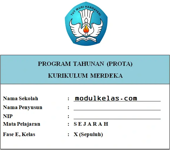Prota Sejarah Kelas 10 SMA/MA Fase E Kurikulum Merdeka