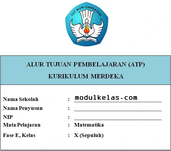 ATP Matematika Kelas 10 SMA/MA Fase E Kurikulum Merdeka