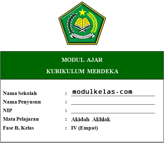 Modul Ajar Akidah Akhlak Kelas 4 MI Kurikulum Merdeka