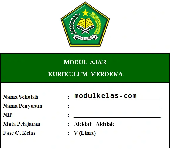 Modul Ajar Akidah Akhlak Kelas 5 MI Kurikulum Merdeka