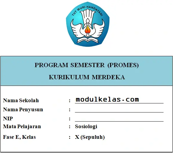 Promes Sosiologi Kelas 10 SMA/MA Fase E Kurikulum Merdeka