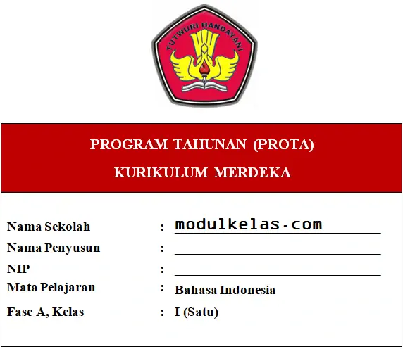 Prota Bahasa Indonesia Kelas 1 Fase A Kurikulum Merdeka