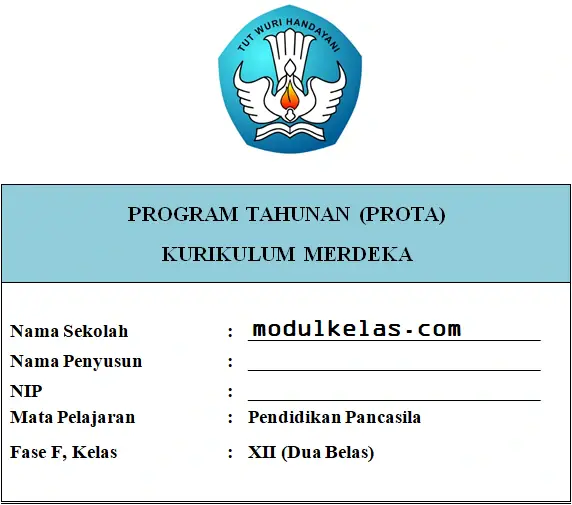 Prota Pendidikan Pancasila Kelas 12 Fase F Kurikulum Merdeka