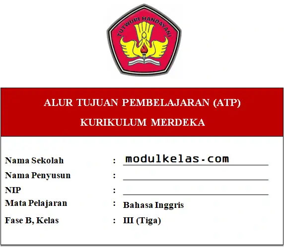 ATP Bahasa Inggris Kelas 3 SD/MI Fase B Kurikulum Merdeka