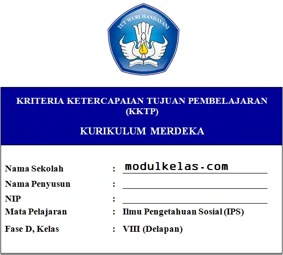 KKTP IPS Kelas 8 SMP/MTs Fase D Kurikulum Merdeka