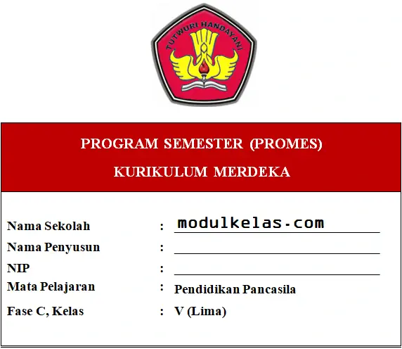 Promes Pendidikan Pancasila Kelas 5 Fase C Kurikulum Merdeka
