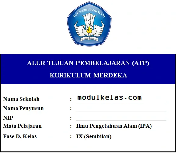 ATP IPA Kelas 9 SMP/MTs Fase D Kurikulum Merdeka