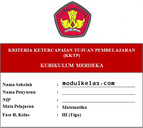 KKTP Matematika Kelas 3 Fase B Kurikulum Merdeka