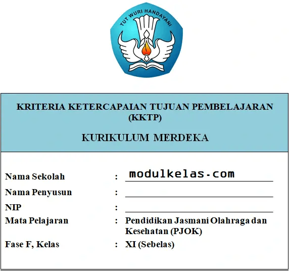 KKTP PJOK Kelas 11 SMA/MA Fase F Kurikulum Merdeka
