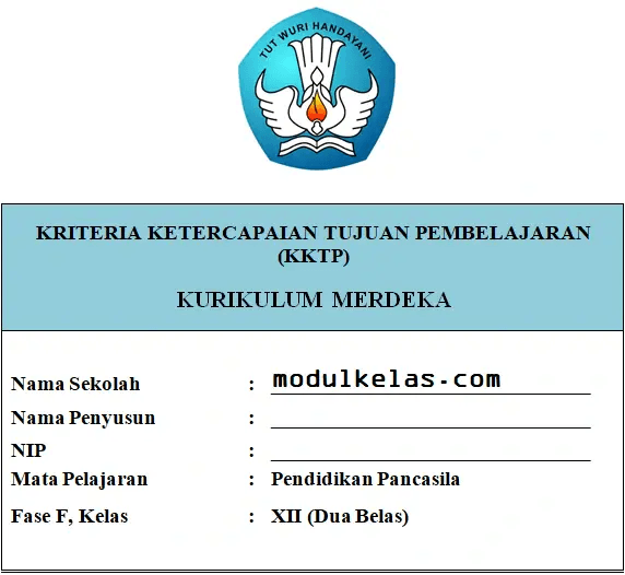 KKTP Pendidikan Pancasila Kelas 12 Fase F Kurikulum Merdeka