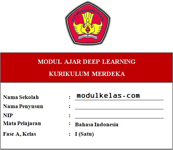 (Deep Learning) Modul Ajar Bahasa Indonesia Kelas 1 SD/MI
