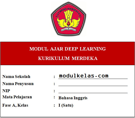 (Deep Learning) Modul Ajar Bahasa Inggris Kelas 1 SD/MI