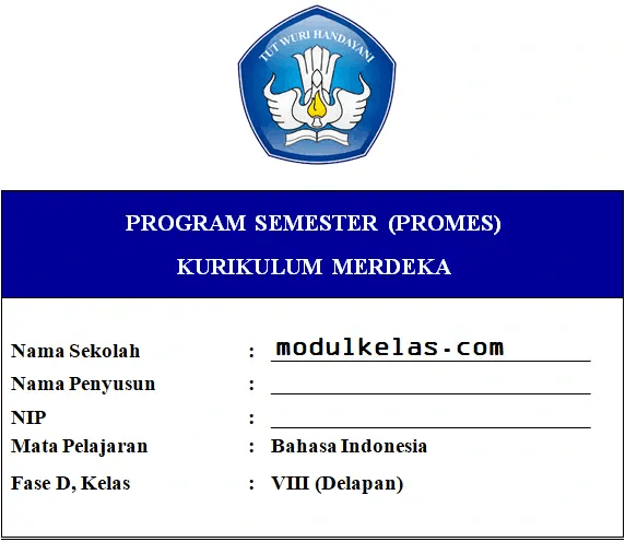 Promes Bahasa Indonesia Kelas 8 Fase D Kurikulum Merdeka