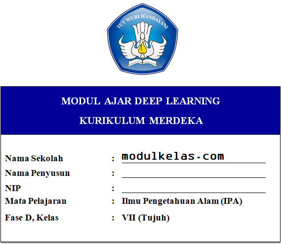 (Deep Learning) Modul Ajar IPA Kelas 7 Kurikulum Merdeka