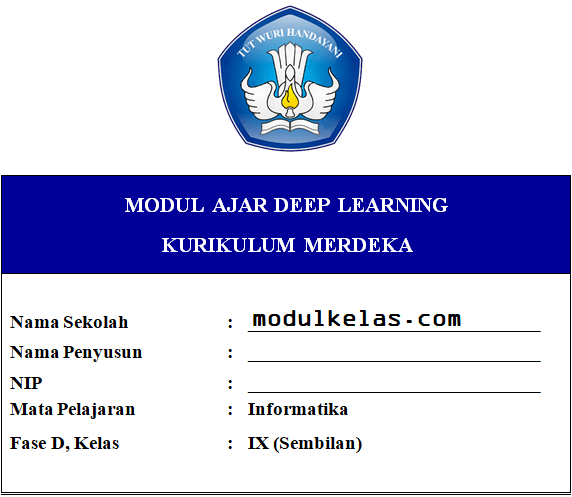 (Deep Learning) Modul Ajar Informatika Kelas 9 SMP/MTs