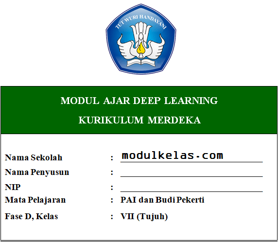(Deep Learning) Modul Ajar PAI dan Budi Pekerti Kelas 7