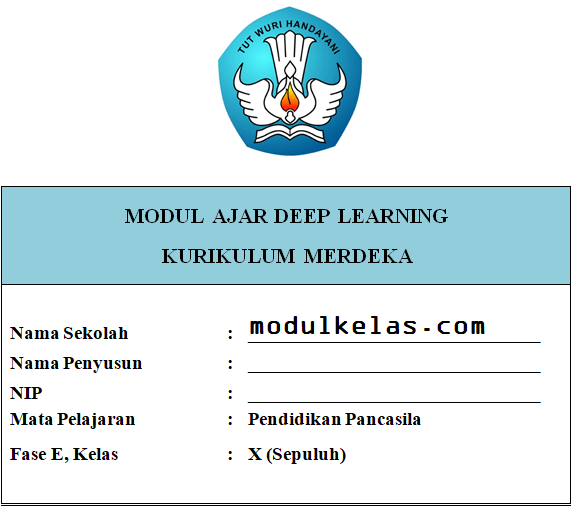 (Deep Learning) Modul Ajar Pendidikan Pancasila Kelas 10