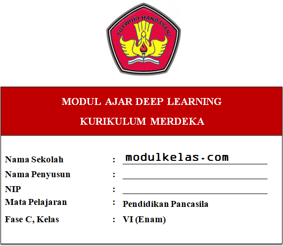 (Deep Learning) Modul Ajar Pendidikan Pancasila Kelas 6