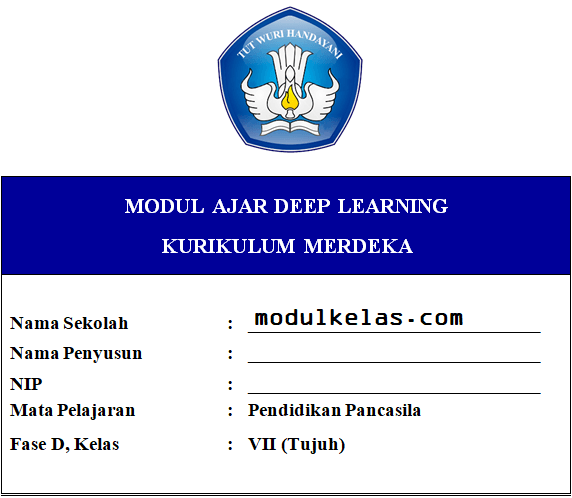 (Deep Learning) Modul Ajar Pendidikan Pancasila Kelas 7