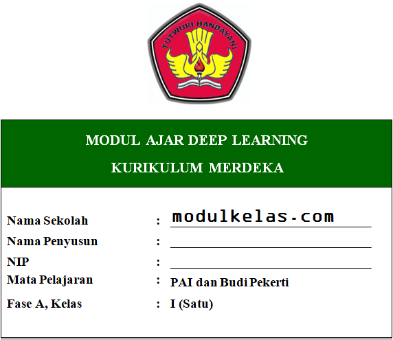 (Deep Learning) Modul Ajar PAI dan Budi Pekerti Kelas 1