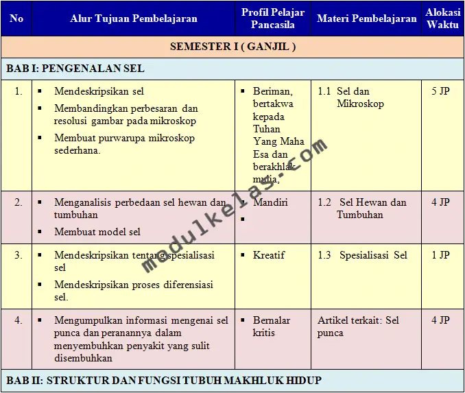 Prota (Program Tahunan) IPA Kelas 8