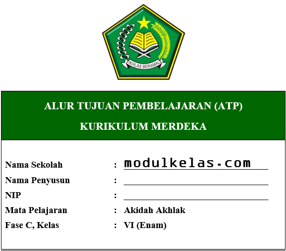 ATP Akidah Akhlak Kelas 6 Fase C Kurikulum Merdeka