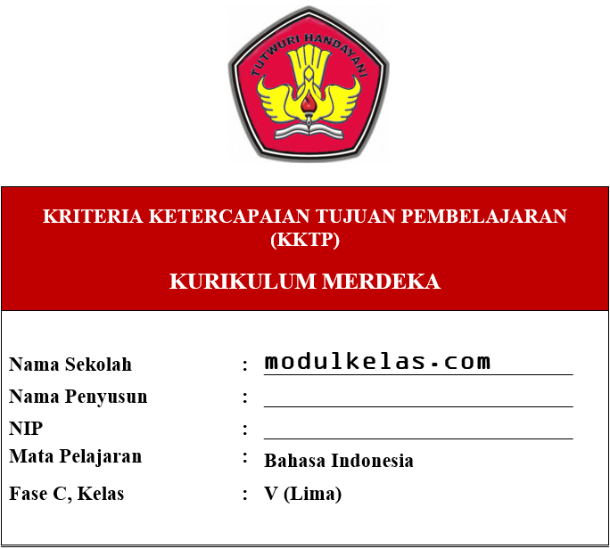 KKTP Bahasa Indonesia Kelas 5 Fase C Kurikulum Merdeka