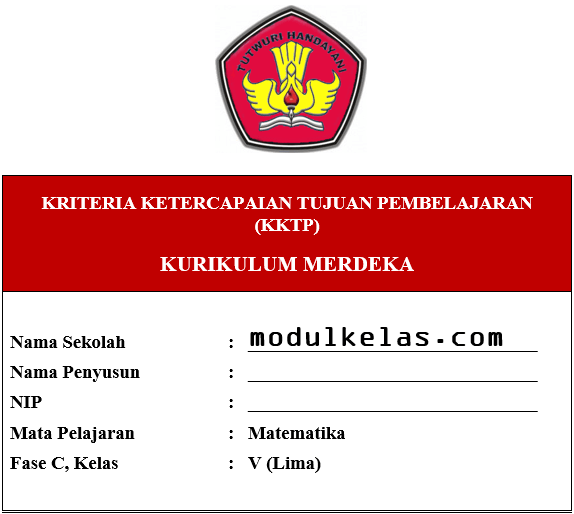 KKTP Matematika Kelas 5 SD/MI Fase C Kurikulum Merdeka