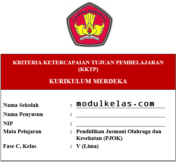 KKTP PJOK Kelas 5 SD/MI Fase C Kurikulum Merdeka