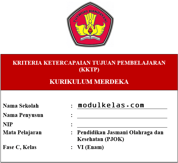 KKTP PJOK Kelas 6 SD/MI Fase C Kurikulum Merdeka