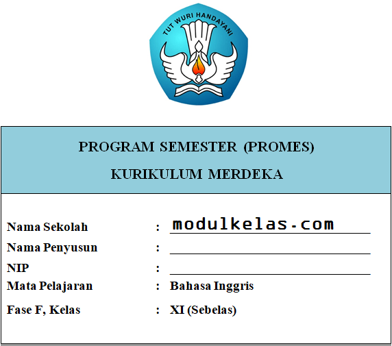Promes Bahasa Inggris Kelas 11 Fase F Kurikulum Merdeka