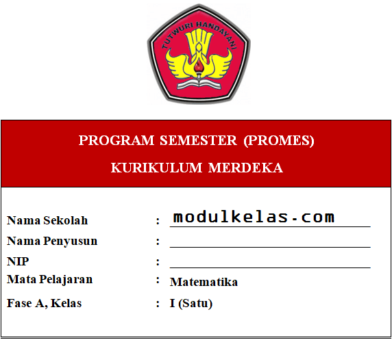 Promes Matematika Kelas 1 Fase A Kurikulum Merdeka