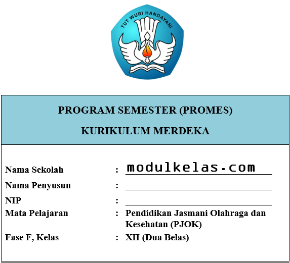 Promes PJOK Kelas 12 SMA/MA Fase F Kurikulum Merdeka