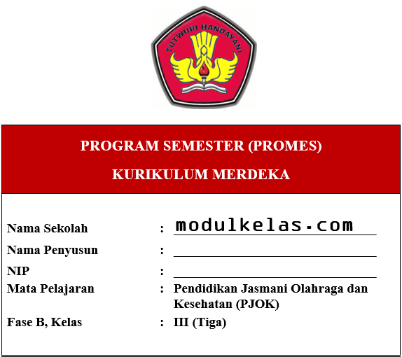 Promes PJOK Kelas 3 SD/MI Fase B Kurikulum Merdeka