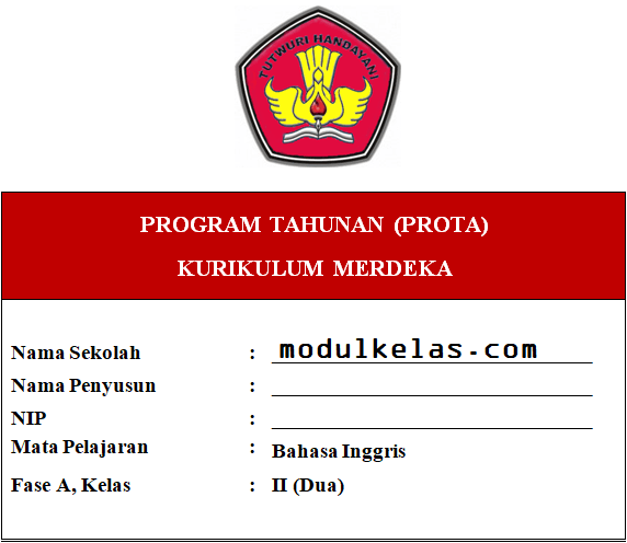 Prota Bahasa Inggris Kelas 2 Fase A Kurikulum Merdeka