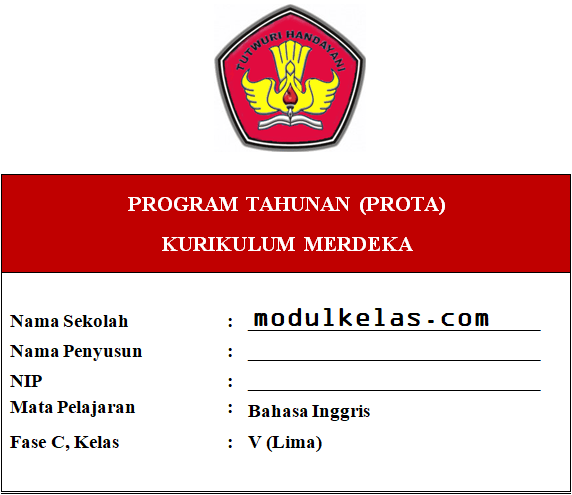 Prota Bahasa Inggris Kelas 5 Fase C Kurikulum Merdeka