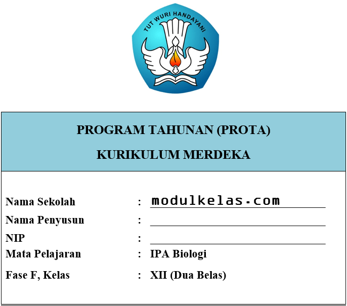 Prota Biologi Kelas 12 SMA/MA Fase F Kurikulum Merdeka